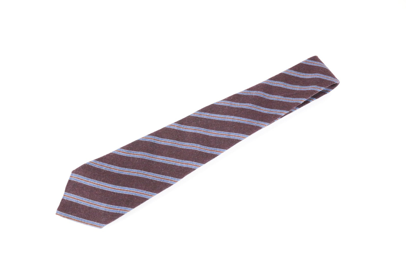 SUITSUPPLY Men's Tie ~150x8 Purple Wool Stripe Design Pointed-End Style