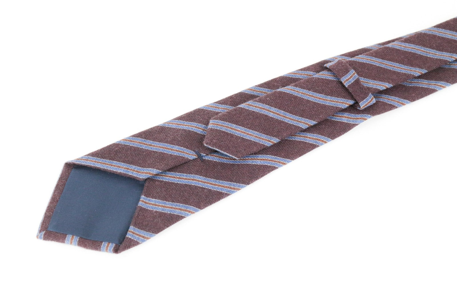 SUITSUPPLY Men's Tie ~150x8 Purple Wool Stripe Design Pointed-End Style