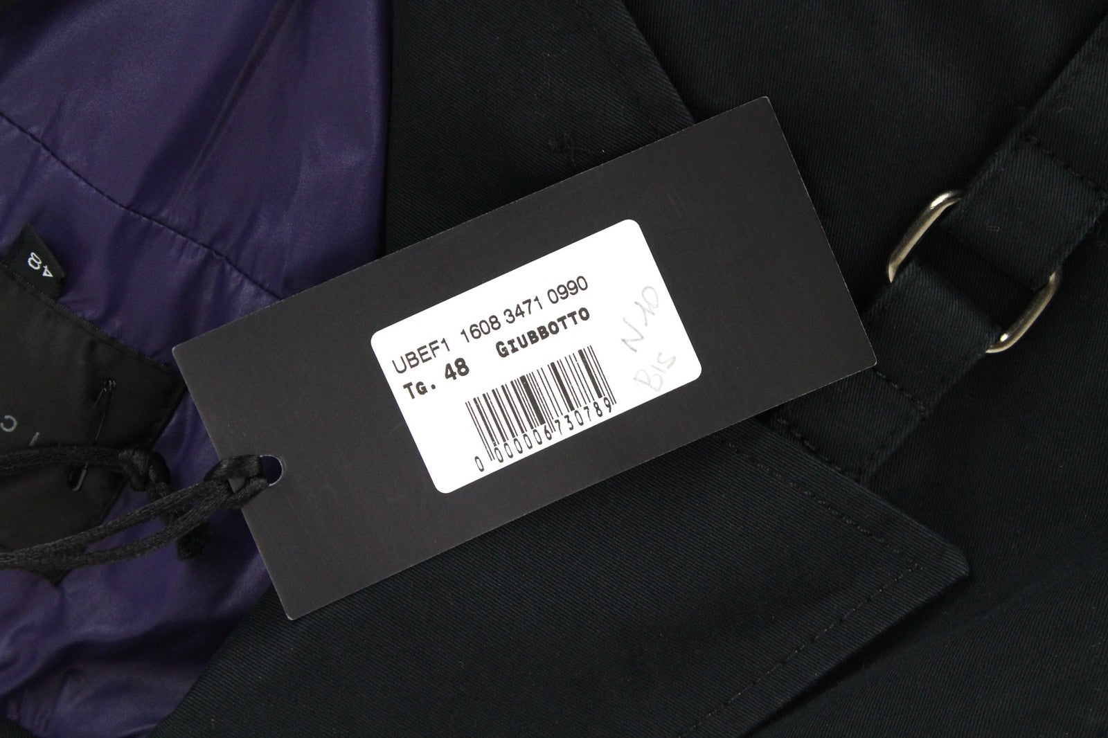 RICHMOND Men's Jacket 48 Navy Stretch Cotton Spread Collar