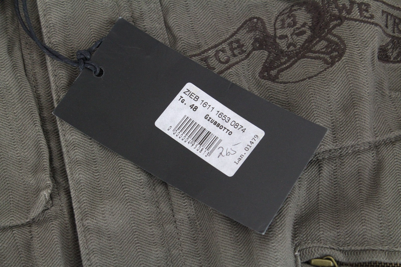 RICHMOND Men's Jacket 48 Brown Linen Cotton Light Single-Breasted Zip