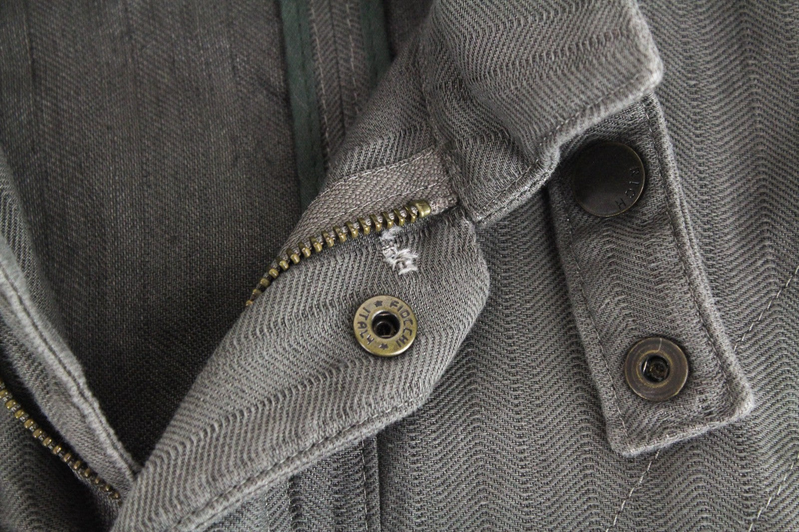 RICHMOND Men's Jacket 48 Brown Linen Cotton Light Single-Breasted Zip