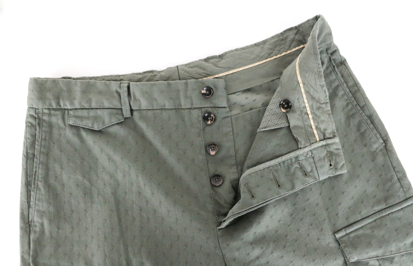 SCOTCH & SODA Atelier Men's W35/L30 Skinny Green Patterned Trousers