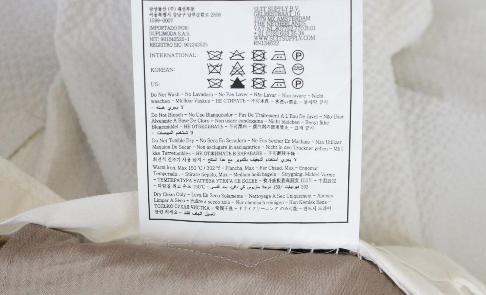 SUITSUPPLY Havana Men's UK38R Slim White Textured 2-Piece Suit