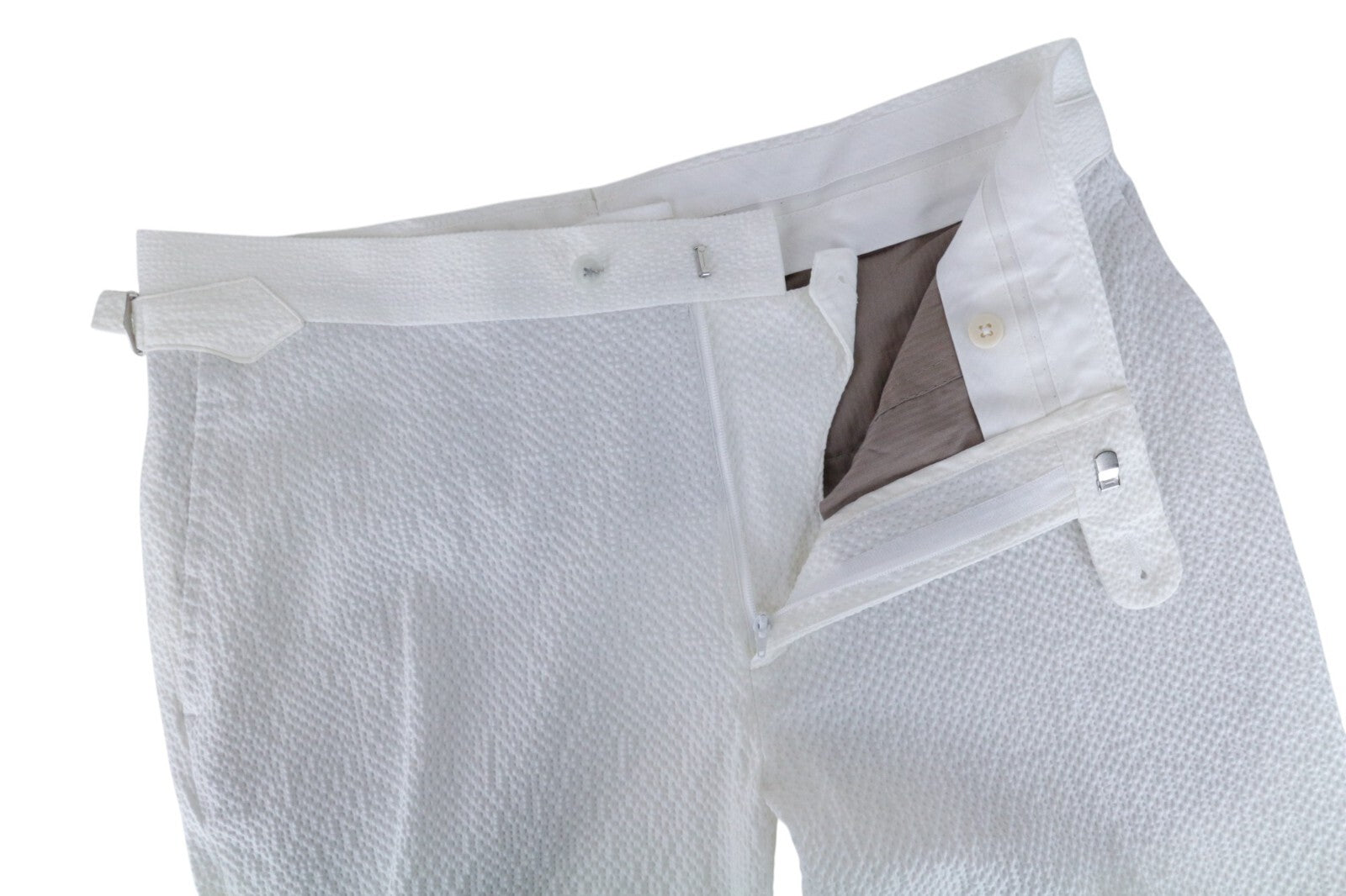 SUITSUPPLY Havana Men's UK38R Slim White Textured 2-Piece Suit