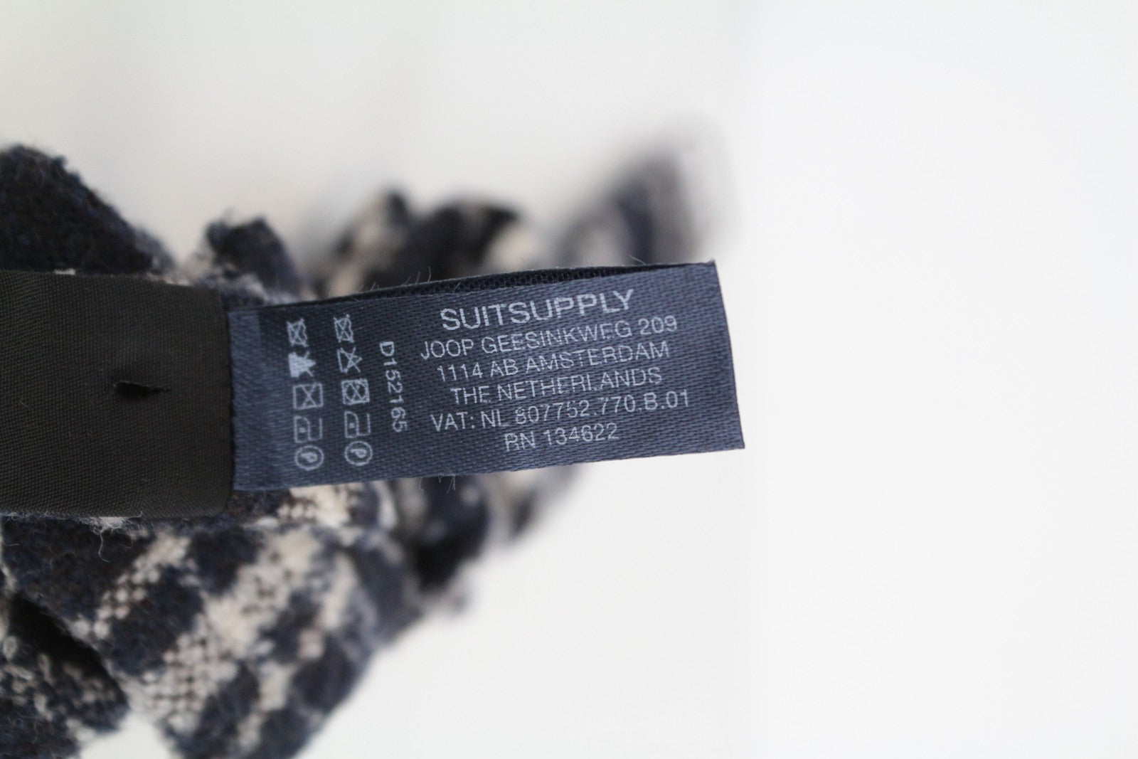 SUITSUPPLY Men's Navy OS Wool Blend Self-Tie Checked Bow Tie