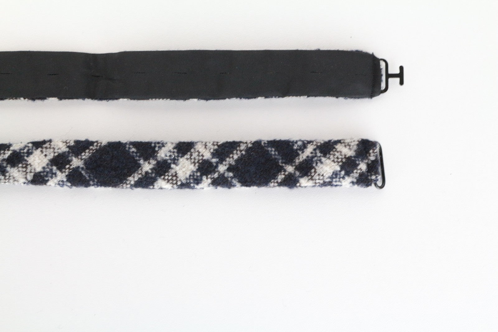 SUITSUPPLY Men's Navy OS Wool Blend Self-Tie Checked Bow Tie