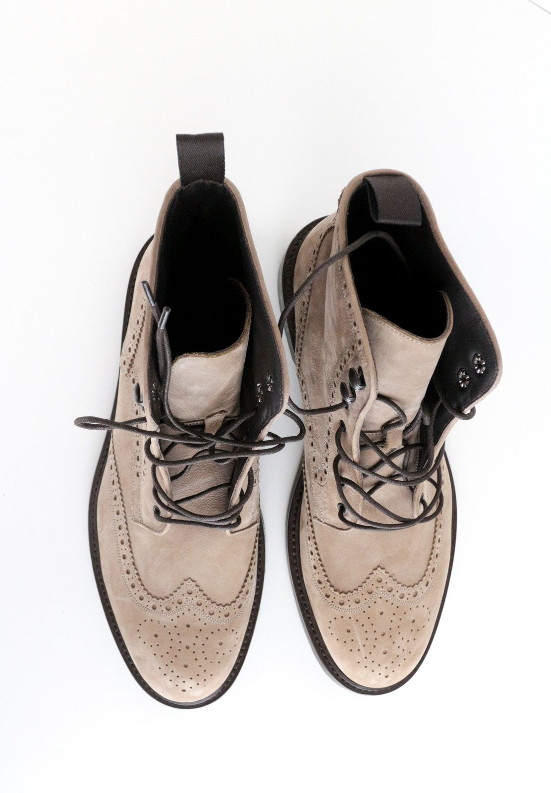 SUITSUPPLY Men's EU43 Light Brown Leather Suede High-Top Trainers