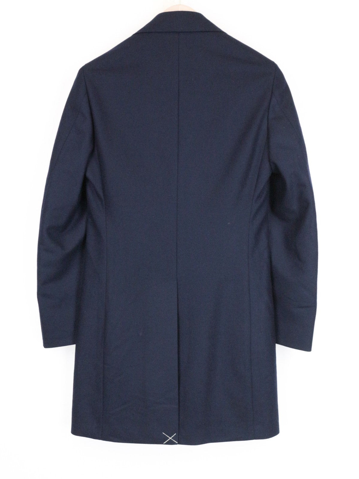 „SUITSUPPLY Vicenza“ vyriškas mėlynas vilnonis vieneilis paltas su pamušalu, UK30R, dydžiai 