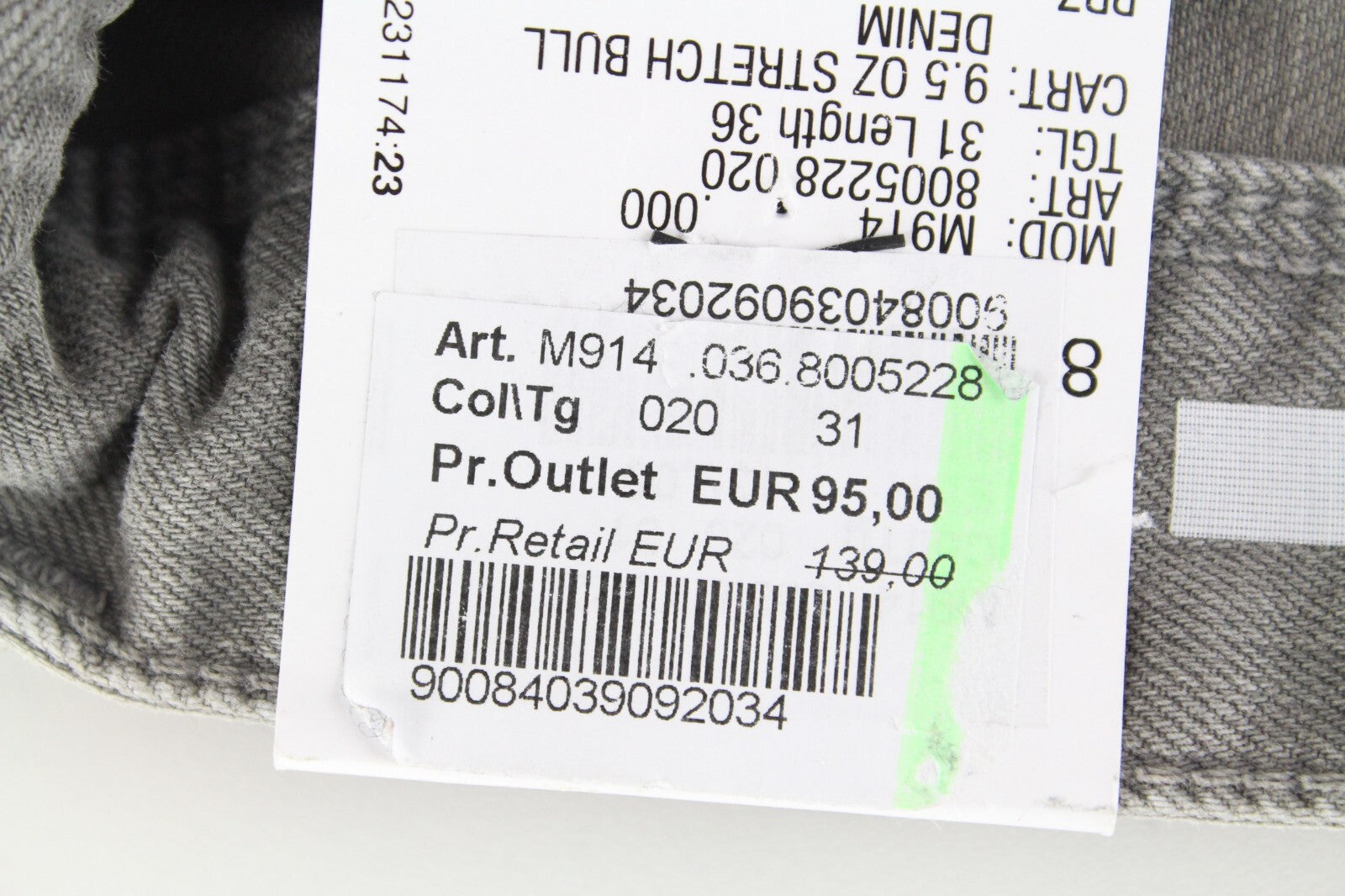 REPLAY Anbass Men Jeans W31/L36 Grey Washed Cotton Slim Fit 5-Pocket Stretch