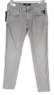 REPLAY Anbass Men Jeans W31/L36 Grey Washed Cotton Slim Fit 5-Pocket Stretch