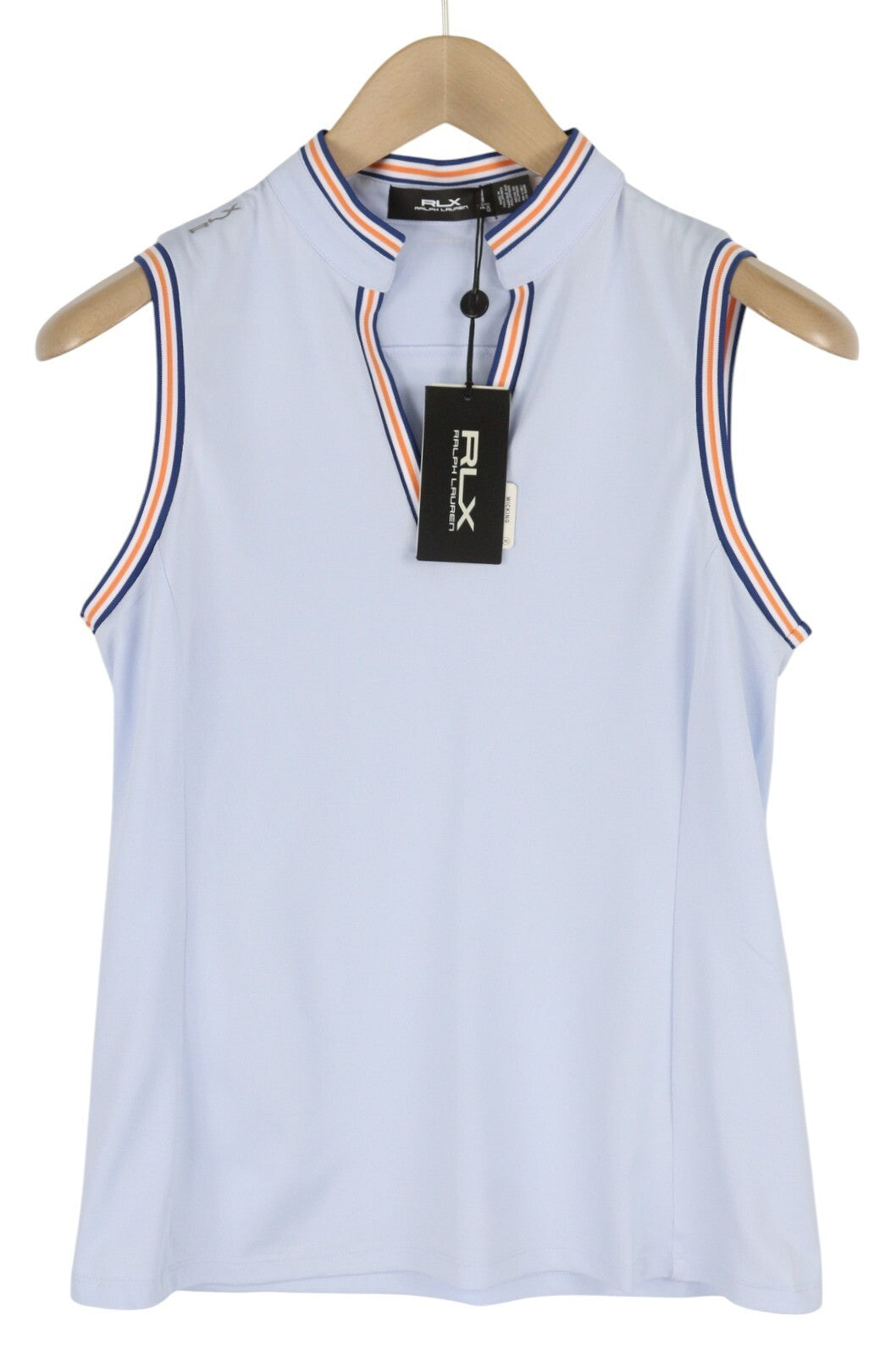 RLX RALPH LAUREN Golf Women T-Shirt XS Blue Sleeveless V-Neck Tailored RRP€125