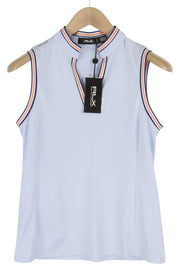 RLX RALPH LAUREN Golf Women T-Shirt XS Blue Sleeveless V-Neck Tailored RRP€125