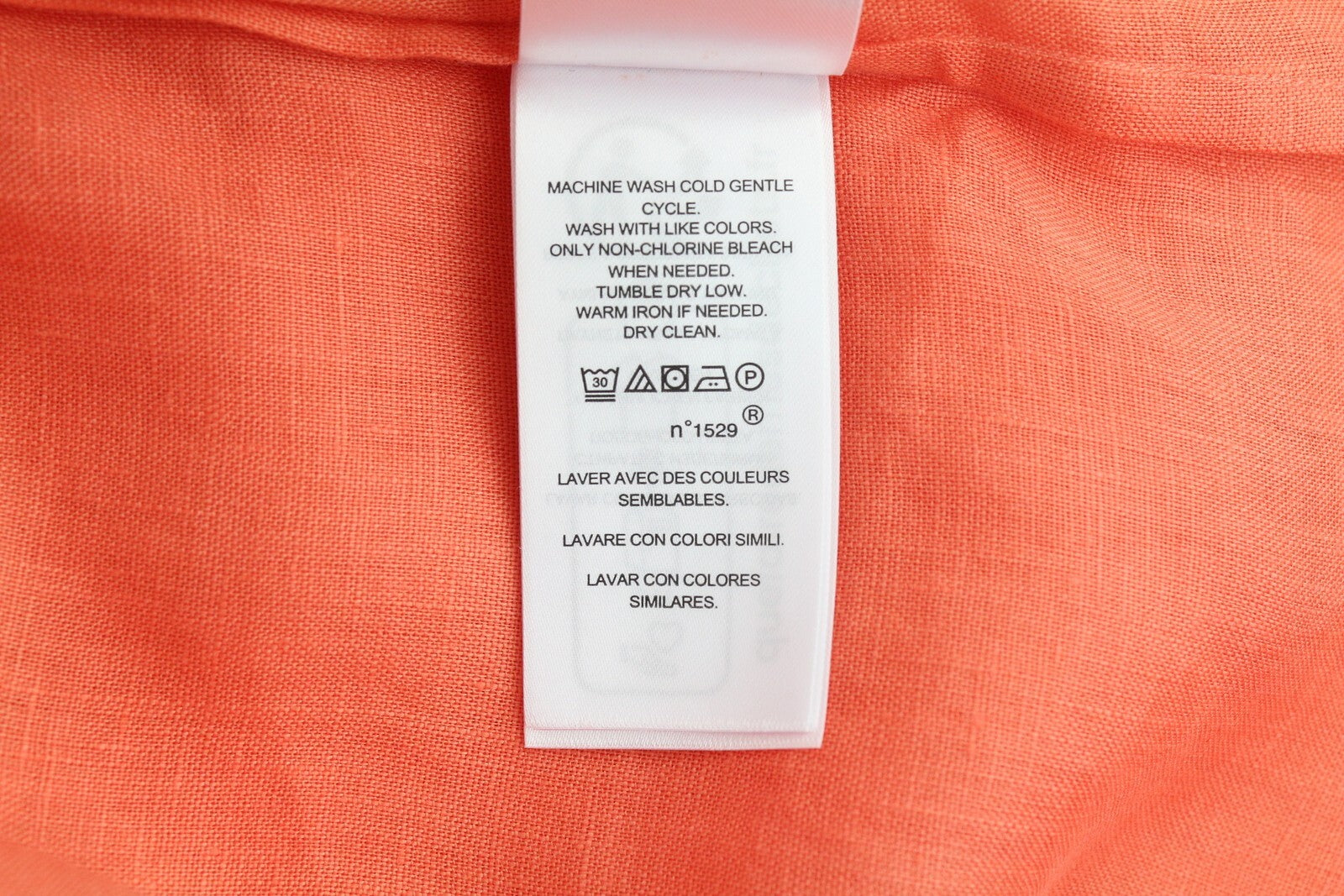 LAUREN RALPH LAUREN Women Shirt 2XS Orange Short Sleeve Linen Buttoned Spread