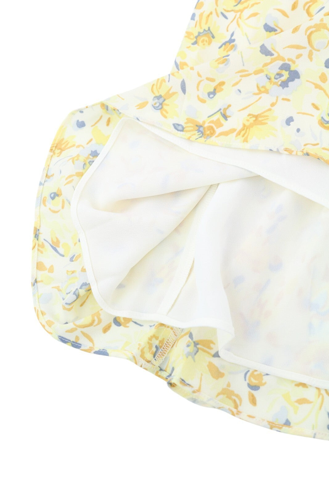 LAUREN RALPH LAUREN Women Dress M Yellow Short Puff Sleeve Floral Print Mini