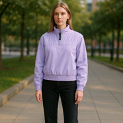 RLX RALPH LAUREN Golf Women Sweatshirt XS Purple Quilted Hybrid Zip Pullover