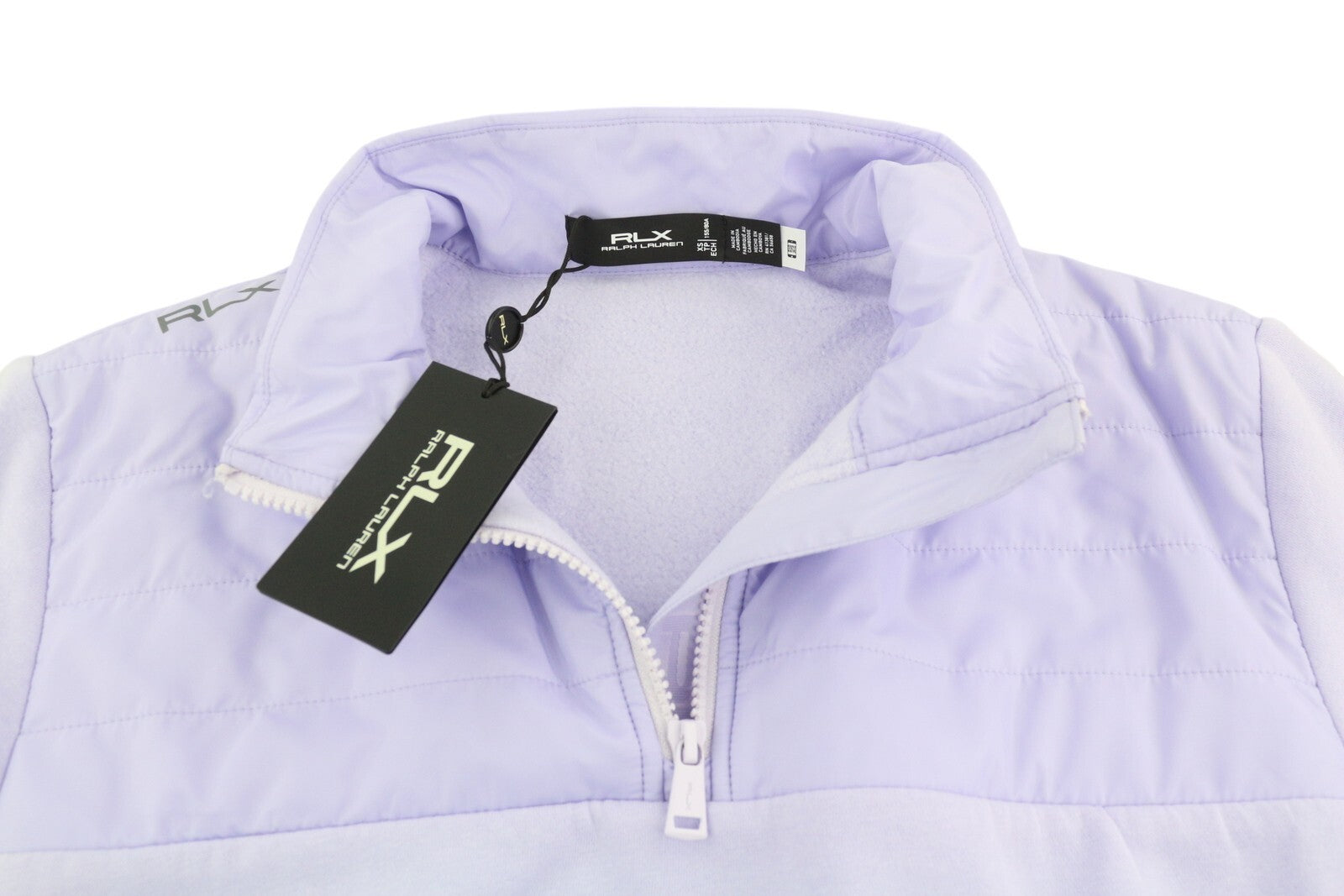 RLX RALPH LAUREN Golf Women Sweatshirt XS Purple Quilted Hybrid Zip Pullover
