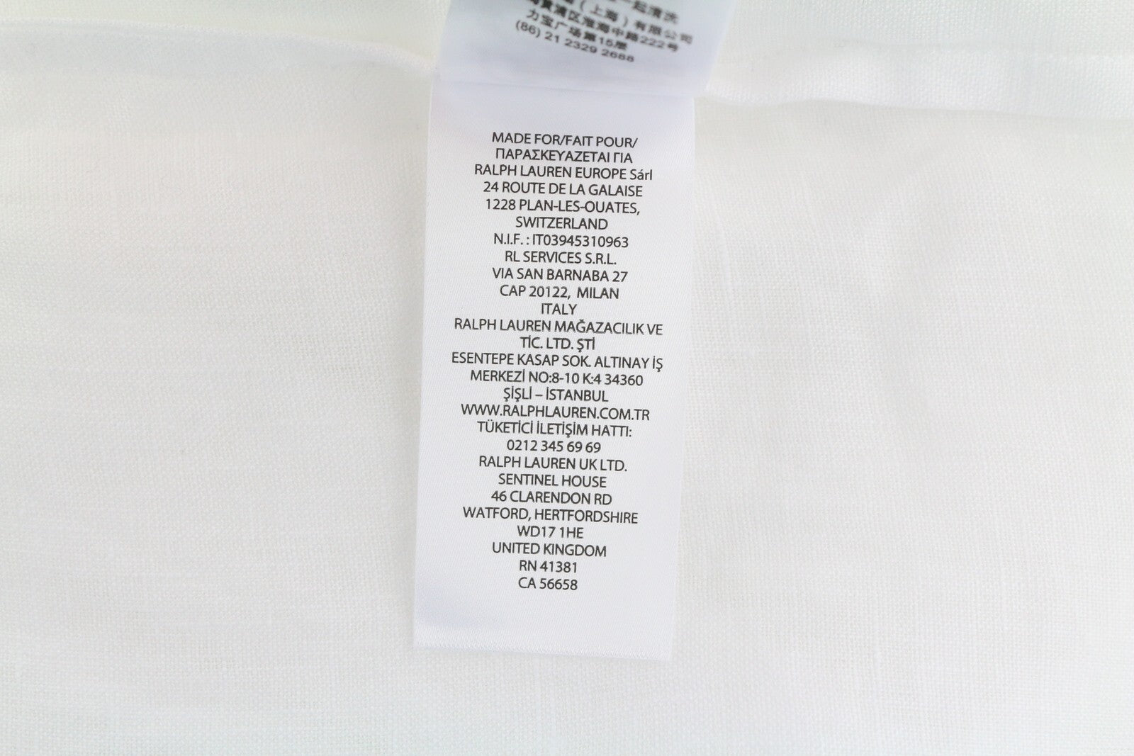 LAUREN RALPH LAUREN Women Shirt XL White Short Sleeve Linen Buttoned Spread