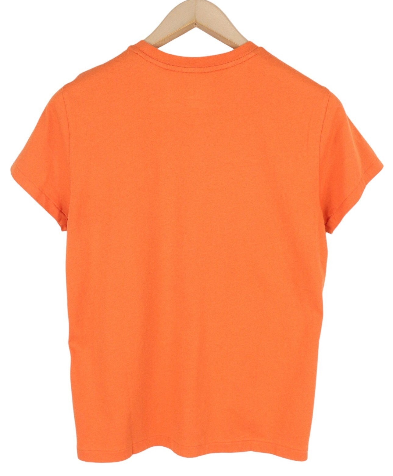 RALPH LAUREN Women T-Shirt M Orange Short Sleeve Crew Neck Tricot Stretch