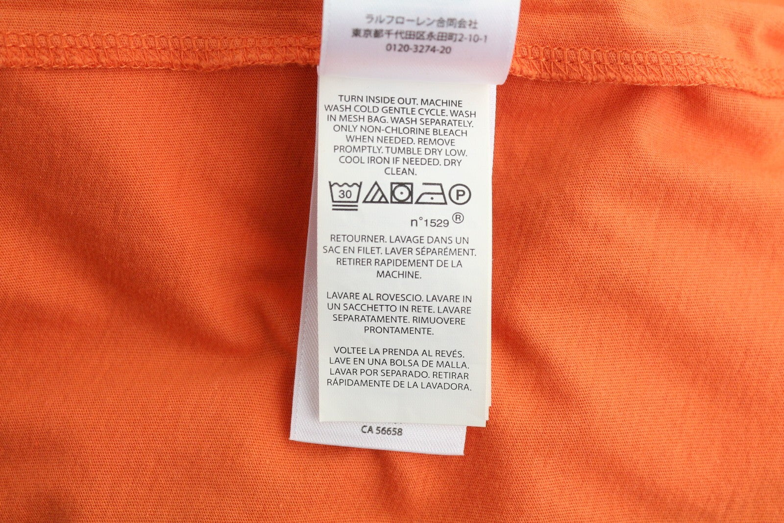 RALPH LAUREN Women T-Shirt M Orange Short Sleeve Crew Neck Tricot Stretch