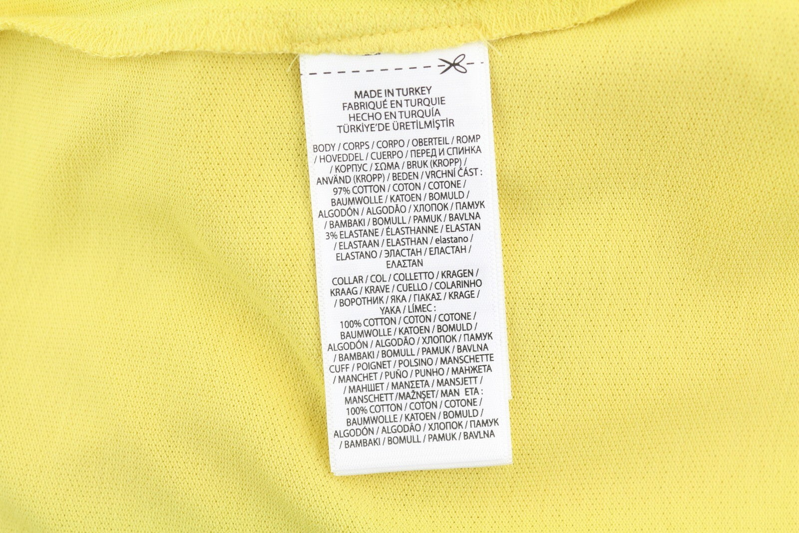 LAUREN RALPH LAUREN Women T-Shirt M Yellow Short Sleeve Polo Neck Cotton Logo