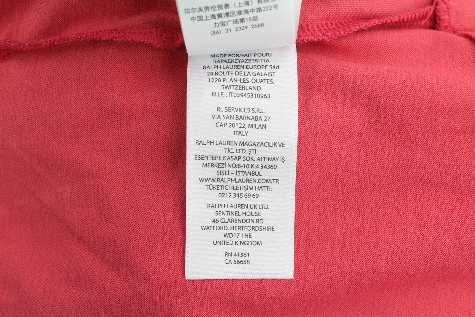 RALPH LAUREN Women T-Shirt XL Red Short Sleeve Crew Neck Tricot Stretch