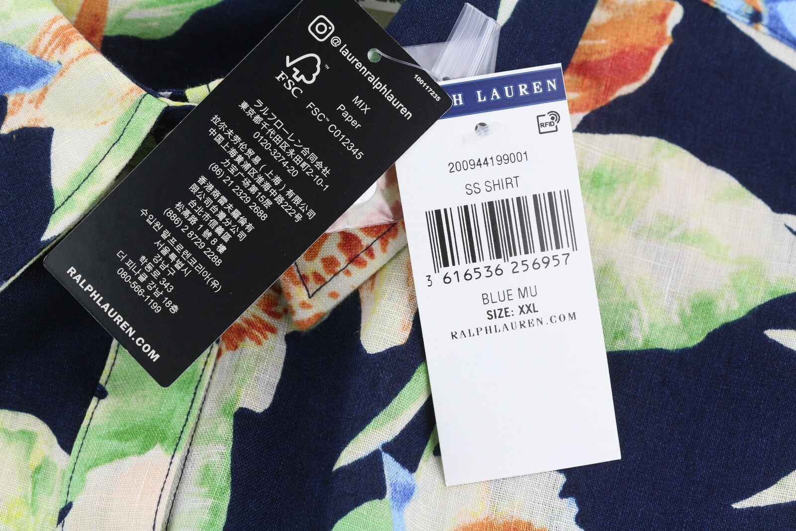 LAUREN RALPH LAUREN Women Shirt 2XL Short Sleeve Buttoned Linen Floral RRP€169