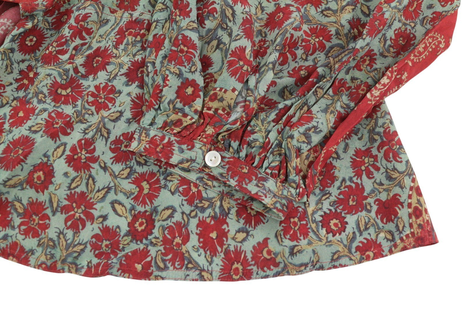 RALPH LAUREN Women Blouse XL Long Sleeve Floral Print Crepe Wrap RRP339