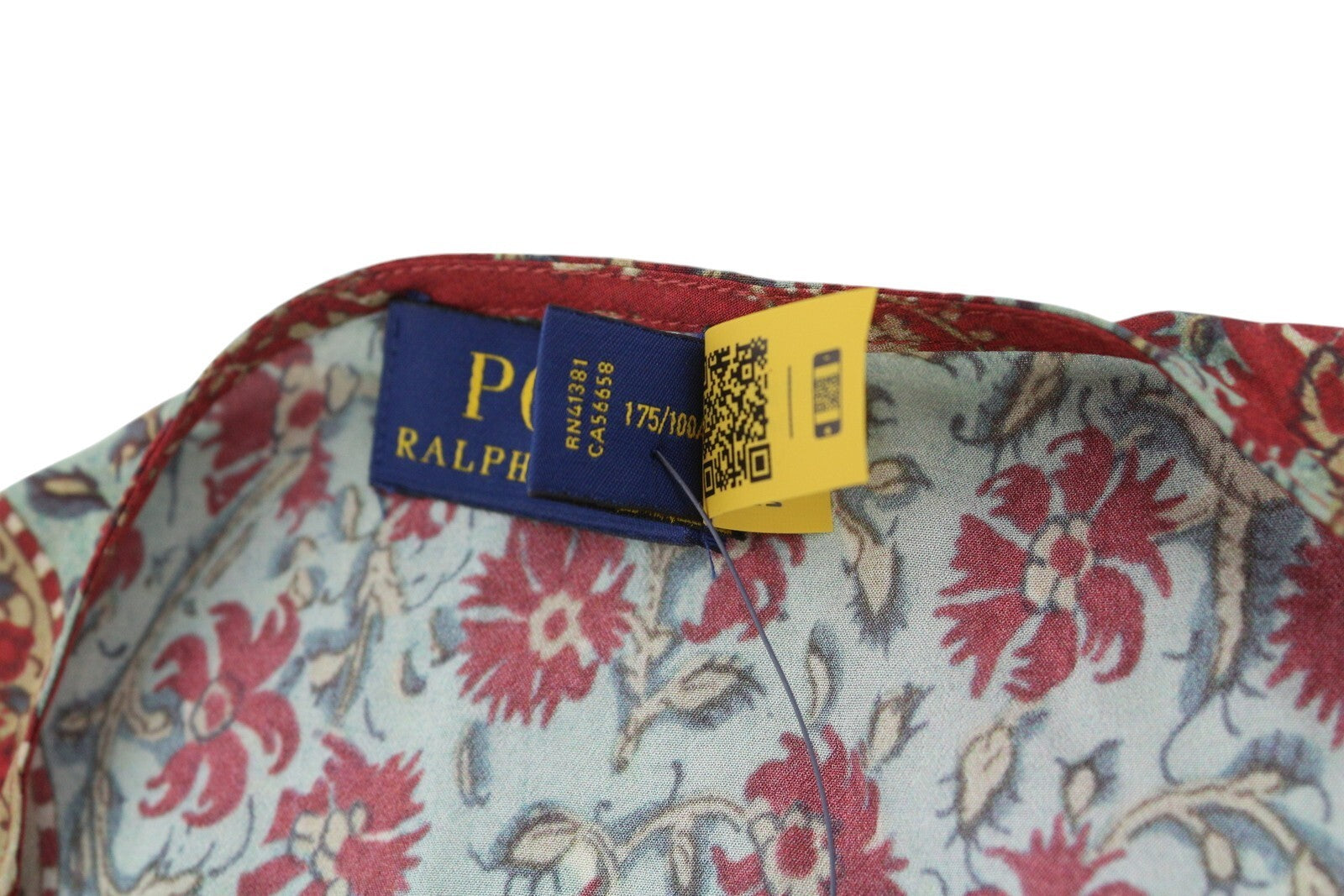 RALPH LAUREN Women Blouse XL Long Sleeve Floral Print Crepe Wrap RRP339