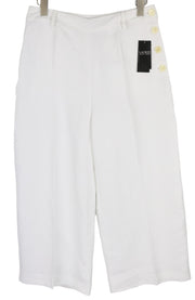LAUREN RALPH LAUREN Women Trousers W29 White Linen Blend Cropped Flared RRP€279
