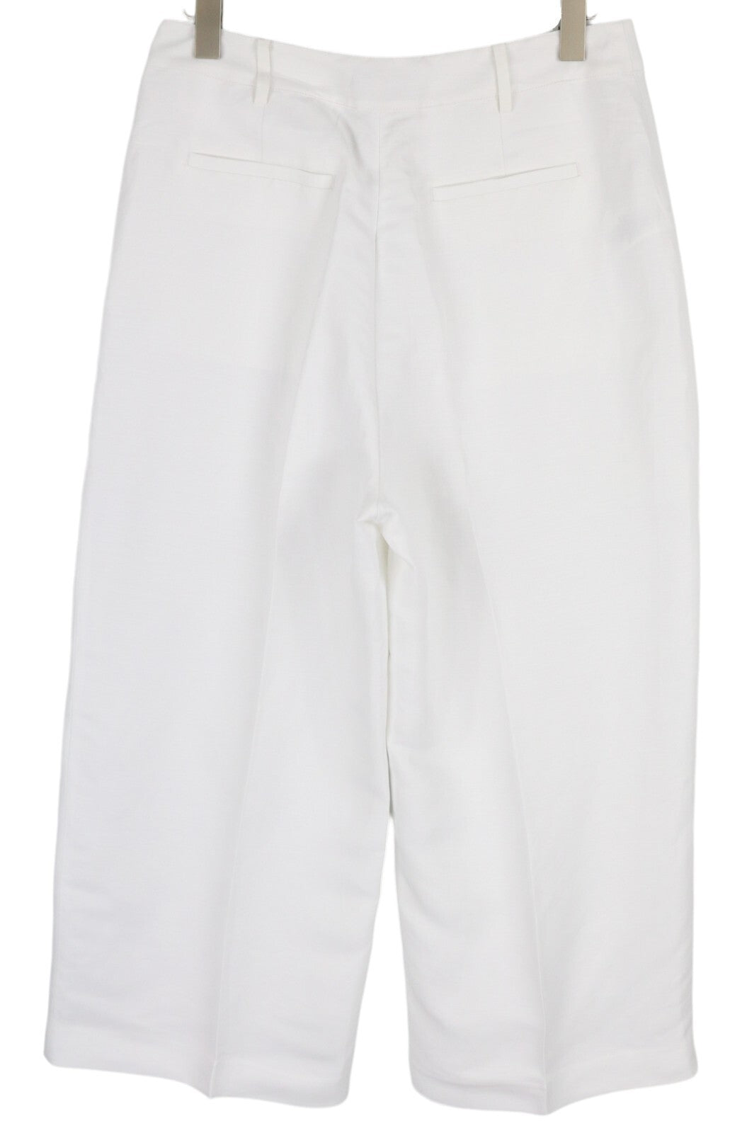 LAUREN RALPH LAUREN Women Trousers W29 White Linen Blend Cropped Flared RRP€279