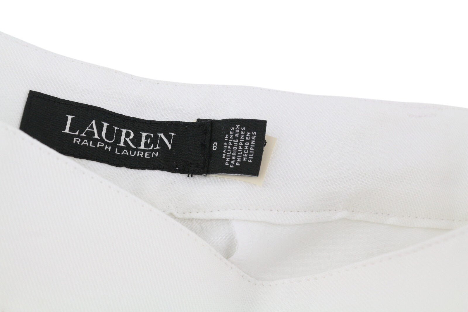 LAUREN RALPH LAUREN Women Trousers W29 White Linen Blend Cropped Flared RRP€279