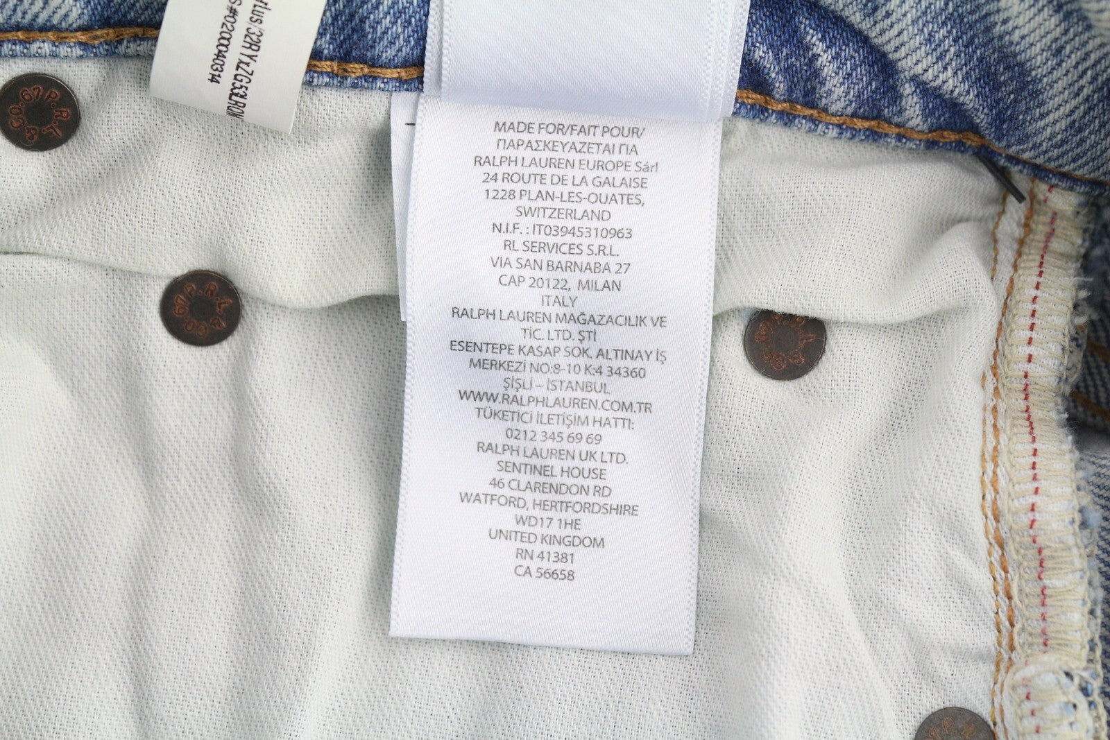 RALPH LAUREN Women Jeans W26 Relaxed Straight Crop Distress Painted Blue