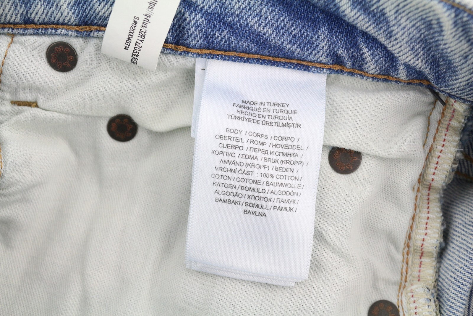 RALPH LAUREN Women Jeans W26 Relaxed Straight Crop Distress Painted Blue