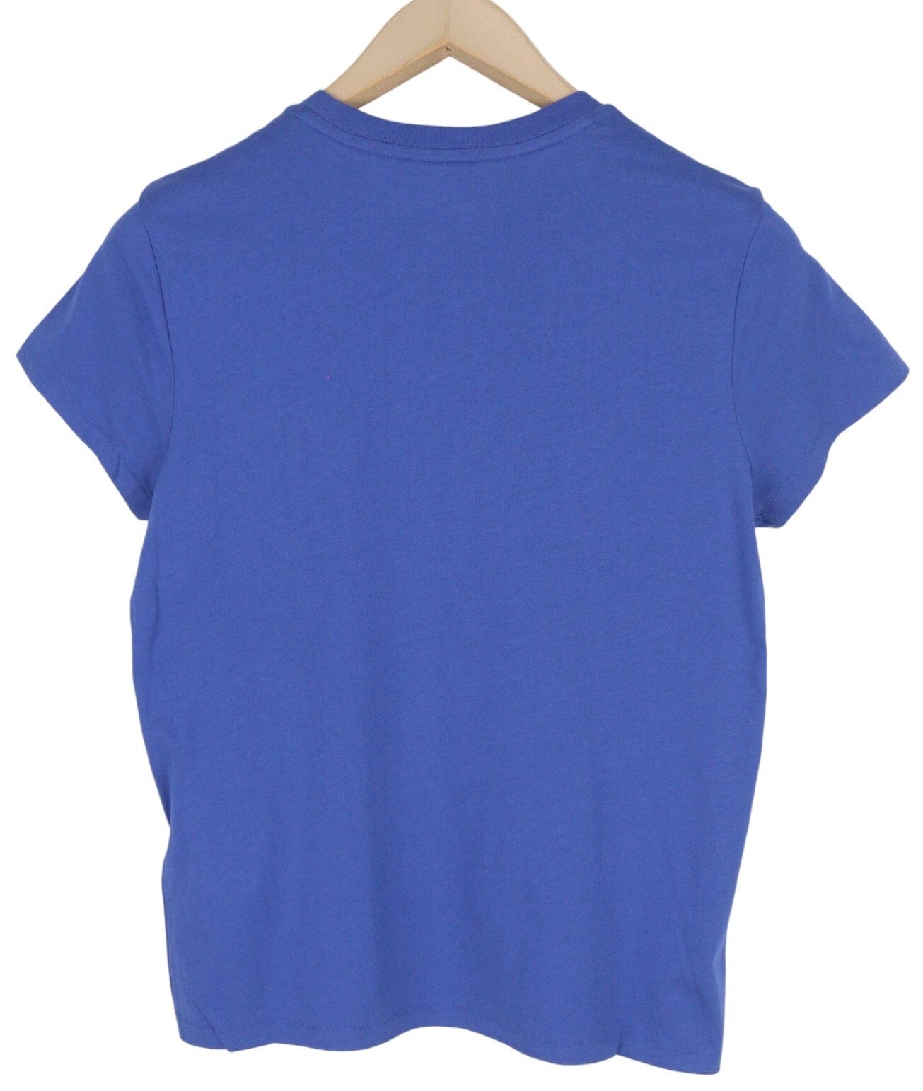 RALPH LAUREN Women T-Shirt M Blue Short Sleeve Crew Neck Tricot Casual