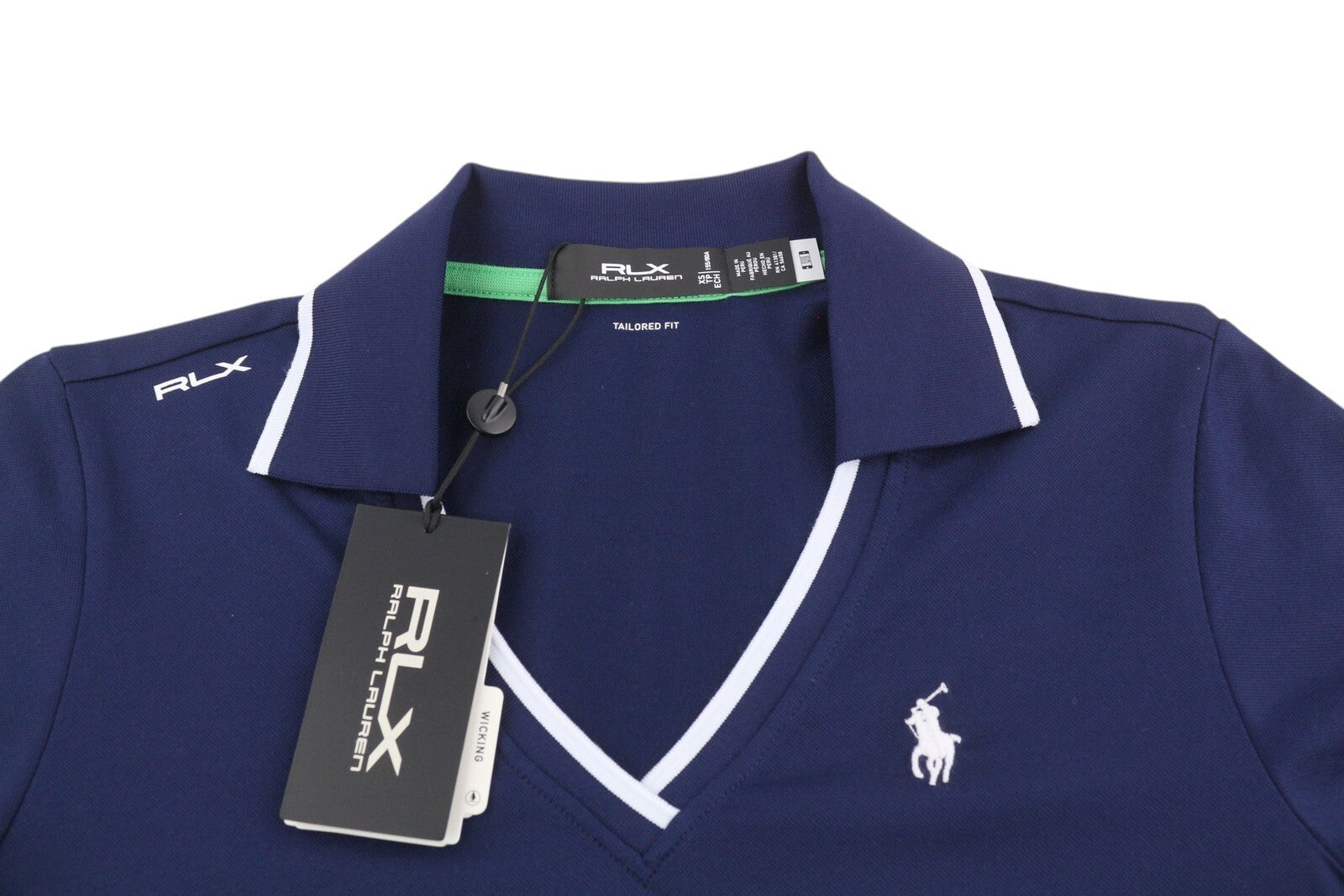 RLX RALPH LAUREN Golf Women T-Shirt XS Blue Short Sleeve Polo Wicking RRP€140