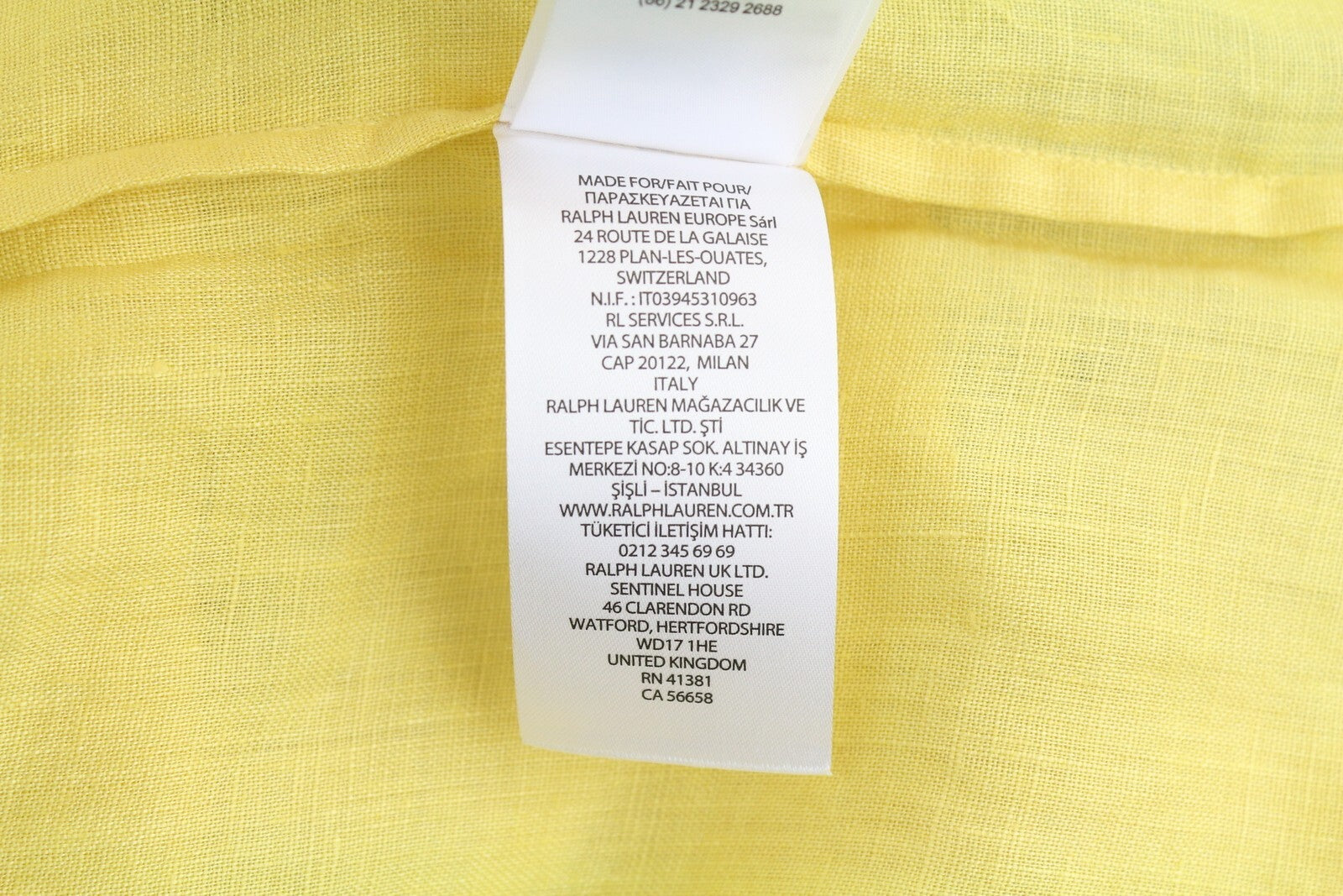 LAUREN RALPH LAUREN Women Shirt XS Yellow Short Sleeve Linen Buttoned Spread