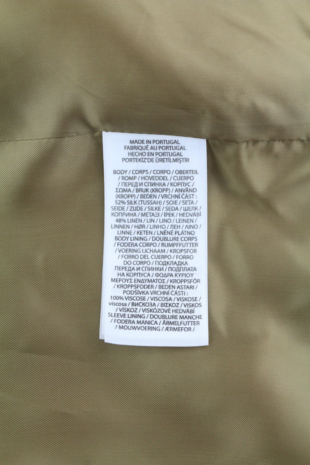 RALPH LAUREN Women Blazer XS Beige Silk Linen Buttoned Notch Longer RRP€675