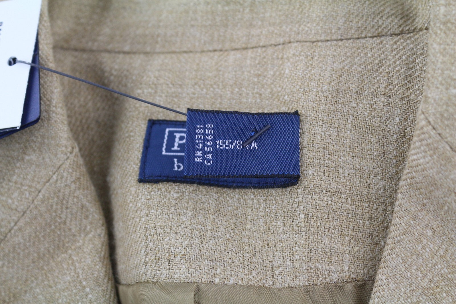 RALPH LAUREN Women Blazer XS Beige Silk Linen Buttoned Notch Longer RRP€675