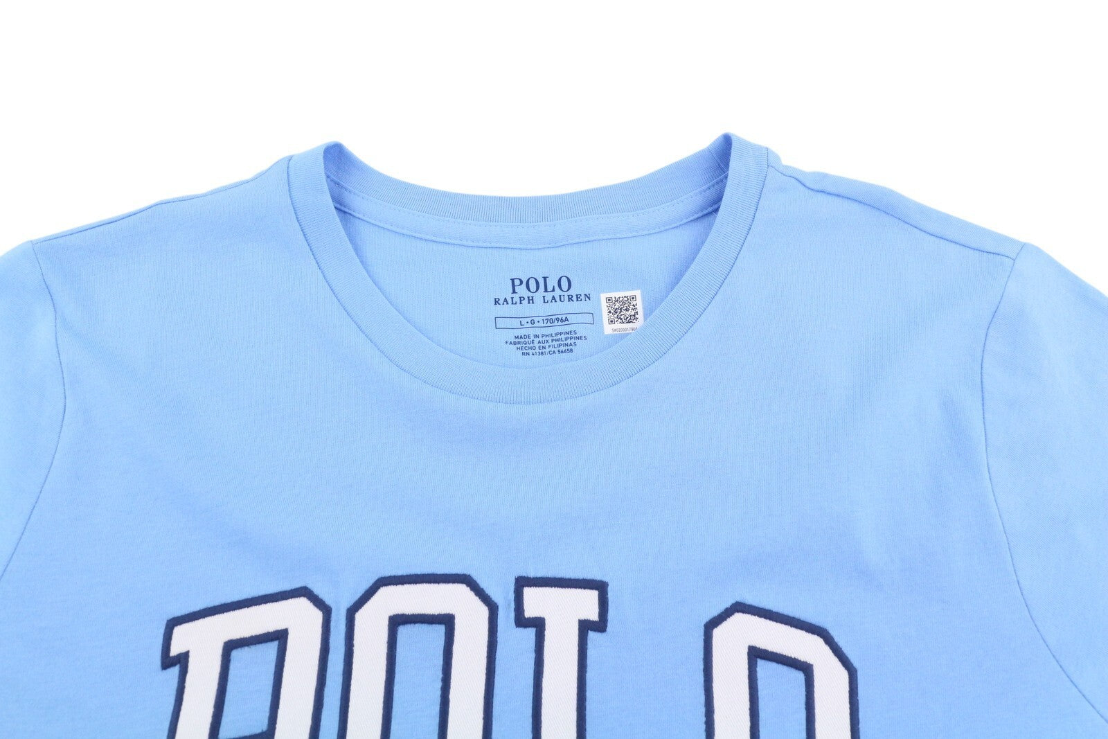 RALPH LAUREN Women T-Shirt L Blue Short Sleeve Crew Neck Tricot Stretch