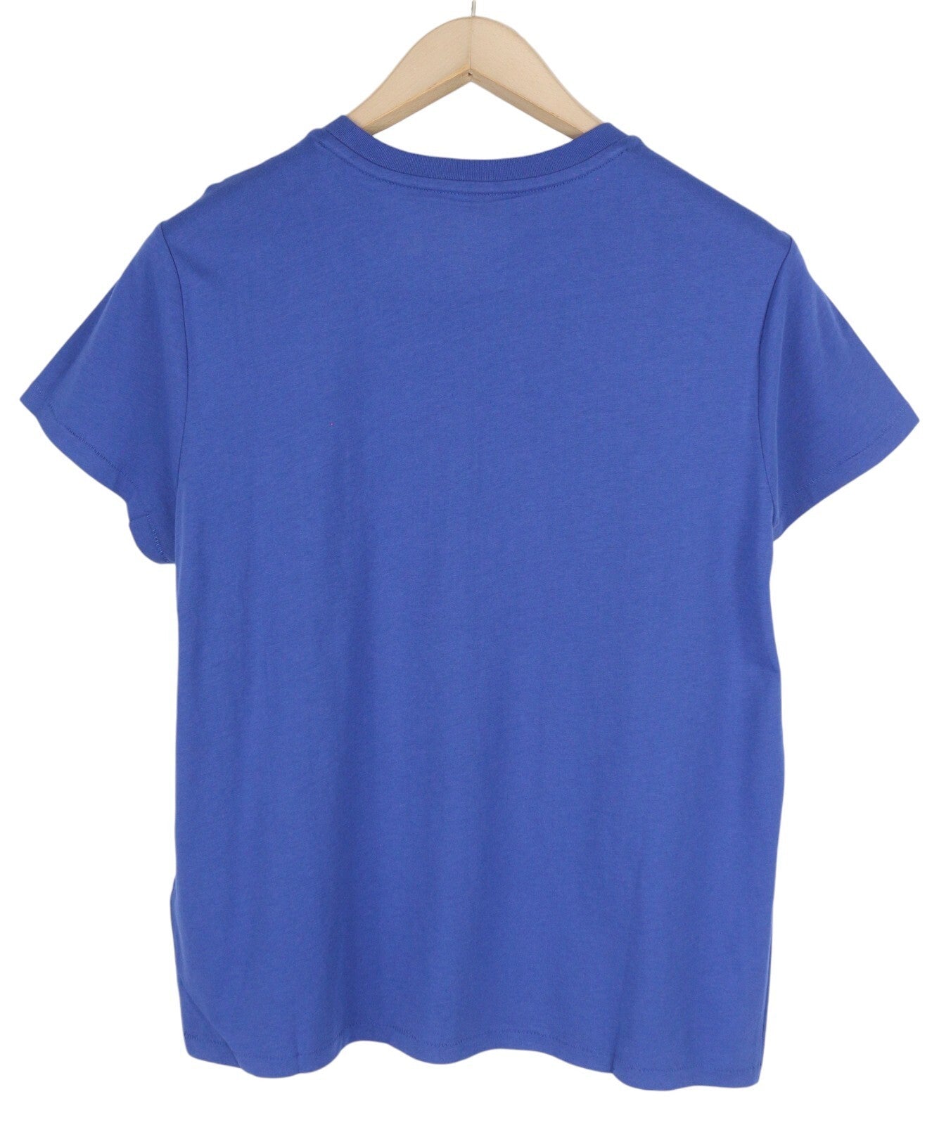 RALPH LAUREN Women T-Shirt L Blue Short Sleeve Crew Neck Tricot Casual