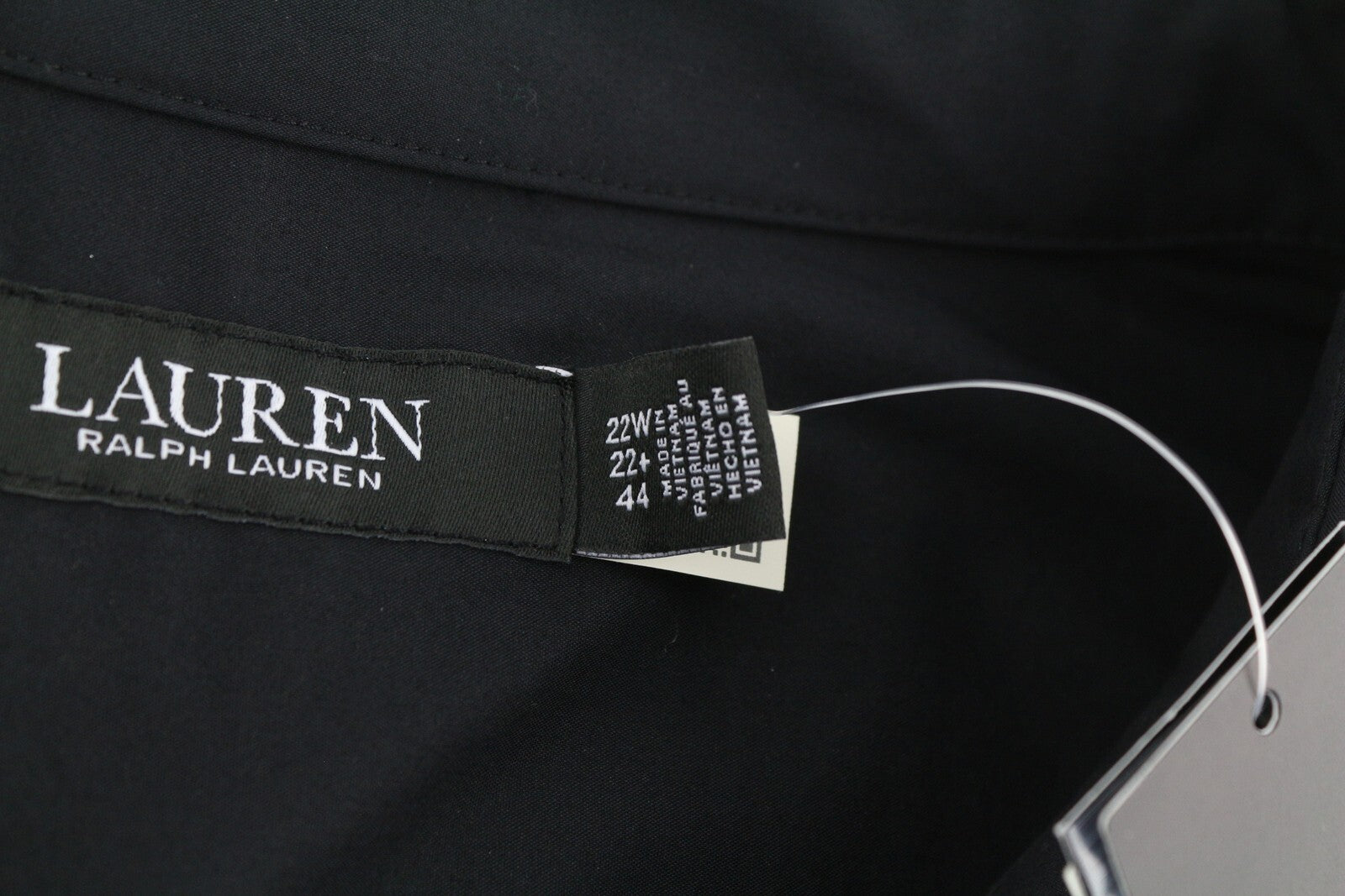 LAUREN RALPH LAUREN Finnbarr Women Dress 3XL Black Short Sleeve Buttoned Midi