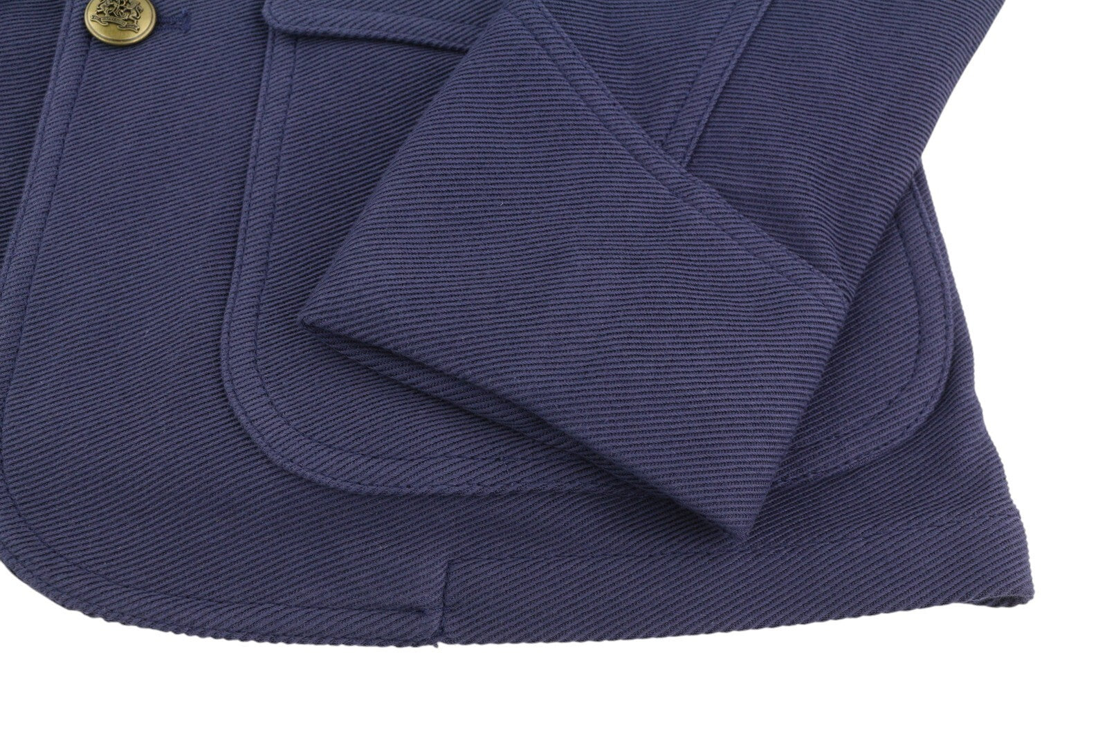 RALPH LAUREN Women Blazer S Dark Blue Patch Pockets Textured Button RRP€229