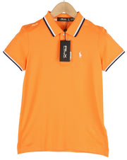 RLX RALPH LAUREN Golf Women T-Shirt XS Orange Short Sleeve Polo Wicking RRP€140