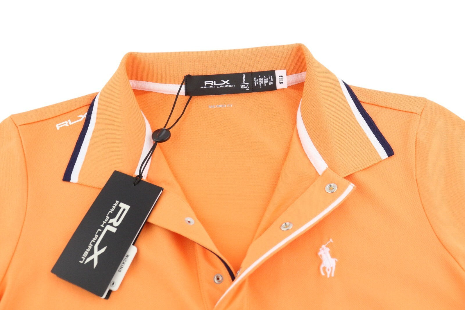 RLX RALPH LAUREN Golf Women T-Shirt XS Orange Short Sleeve Polo Wicking RRP€140