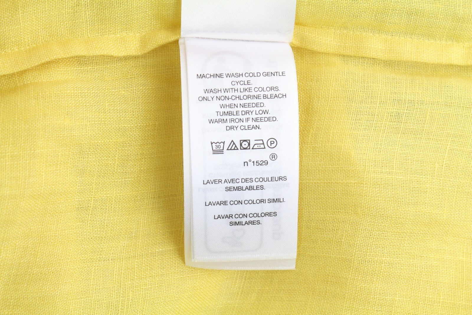 LAUREN RALPH LAUREN Women Shirt L Yellow Short Sleeve Linen Buttoned Spread