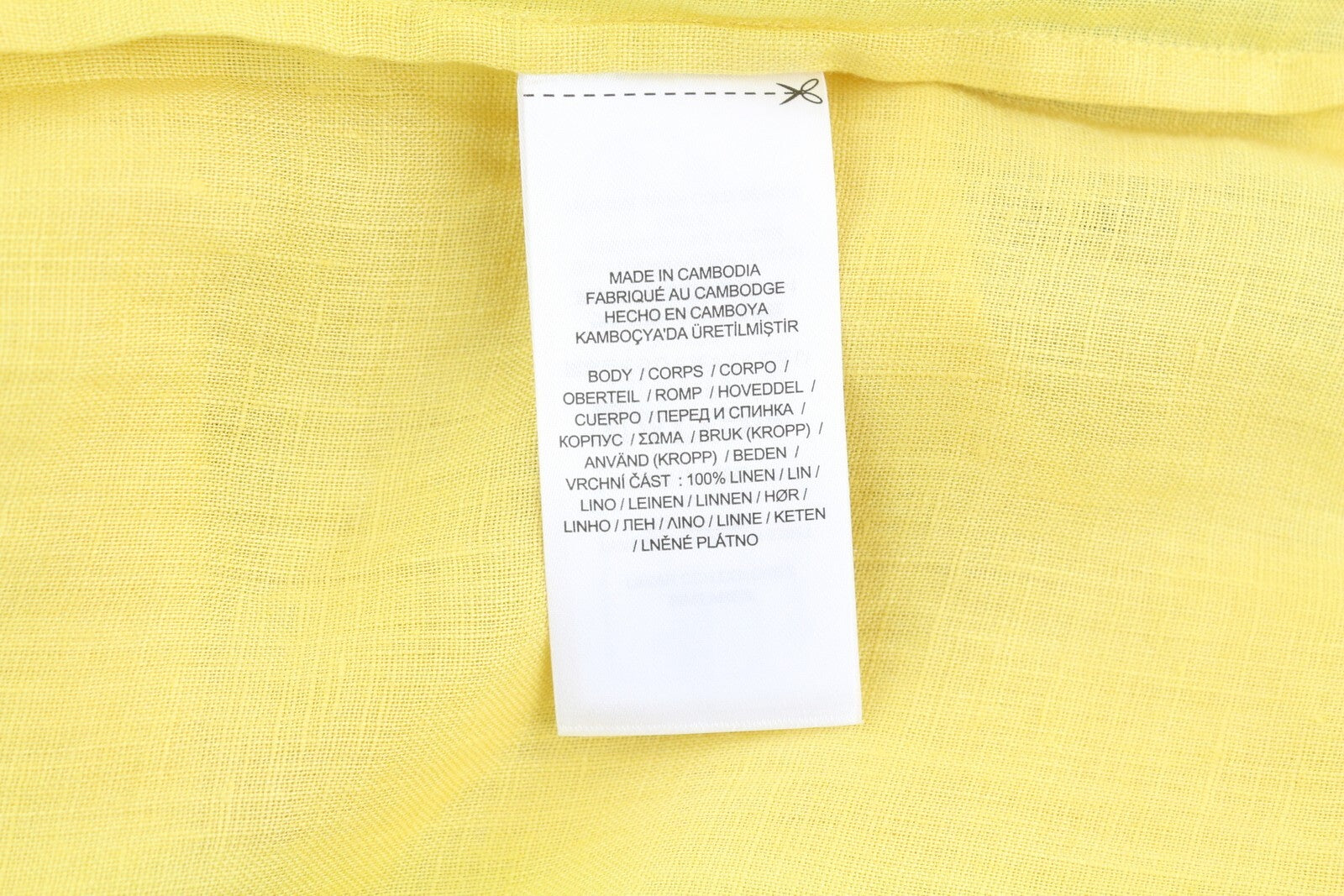 LAUREN RALPH LAUREN Women Shirt L Yellow Short Sleeve Linen Buttoned Spread