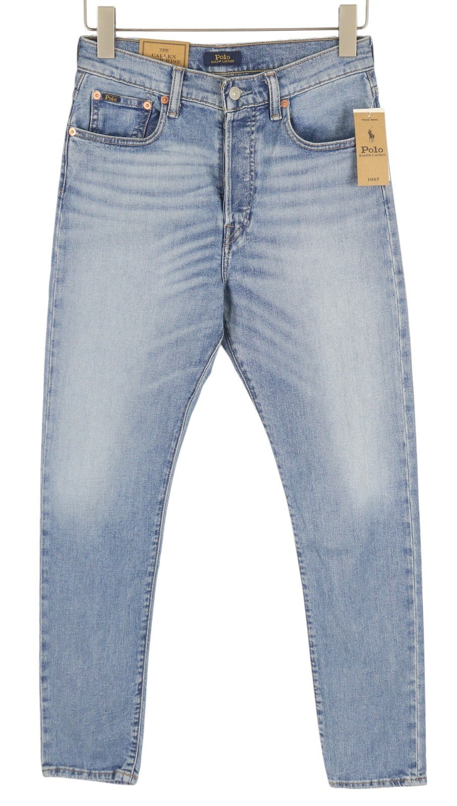 RALPH LAUREN Callen Women Jeans W27 Washed Blue High Rise Slim Fit Button