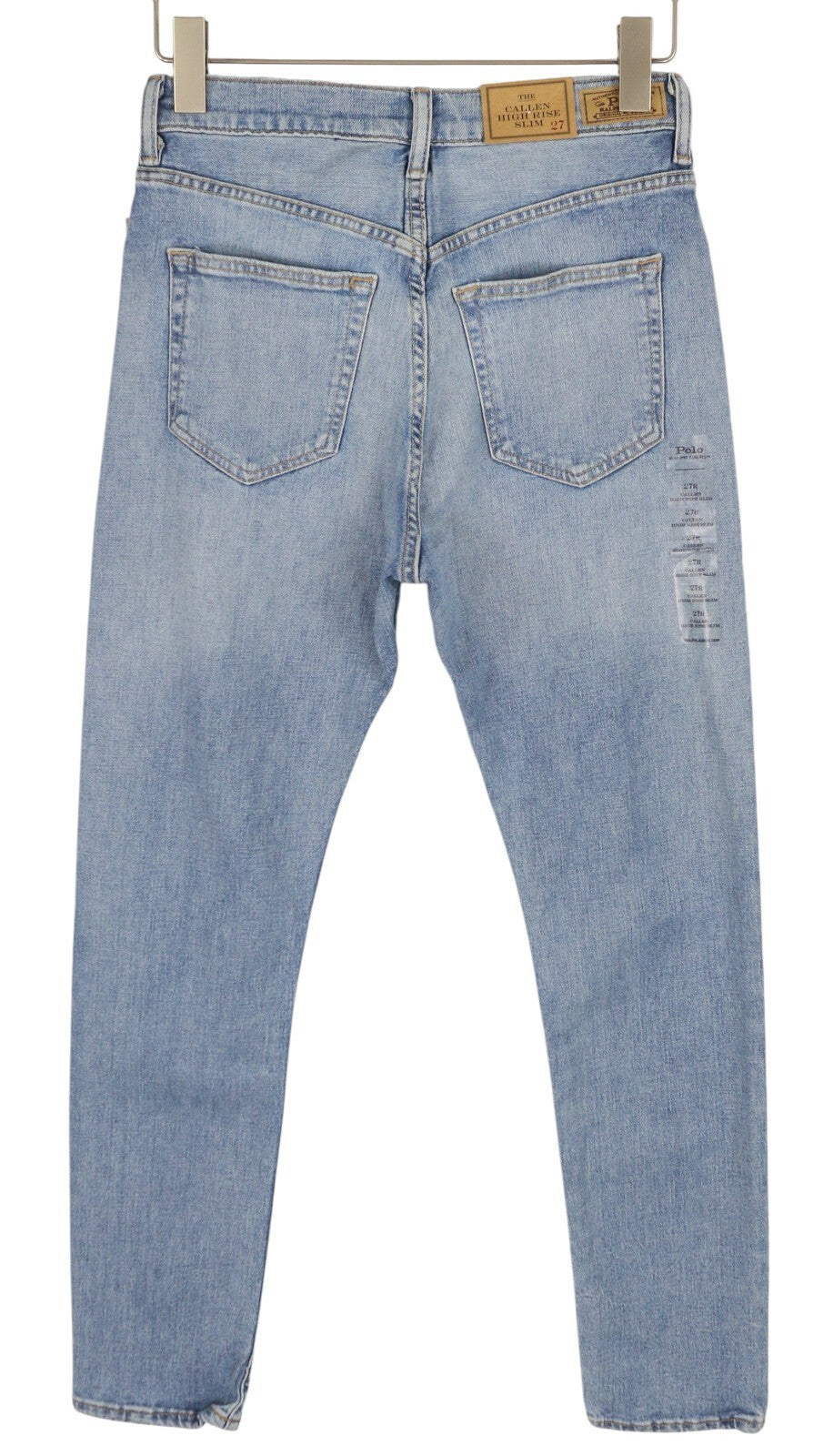 RALPH LAUREN Callen Women Jeans W27 Washed Blue High Rise Slim Fit Button