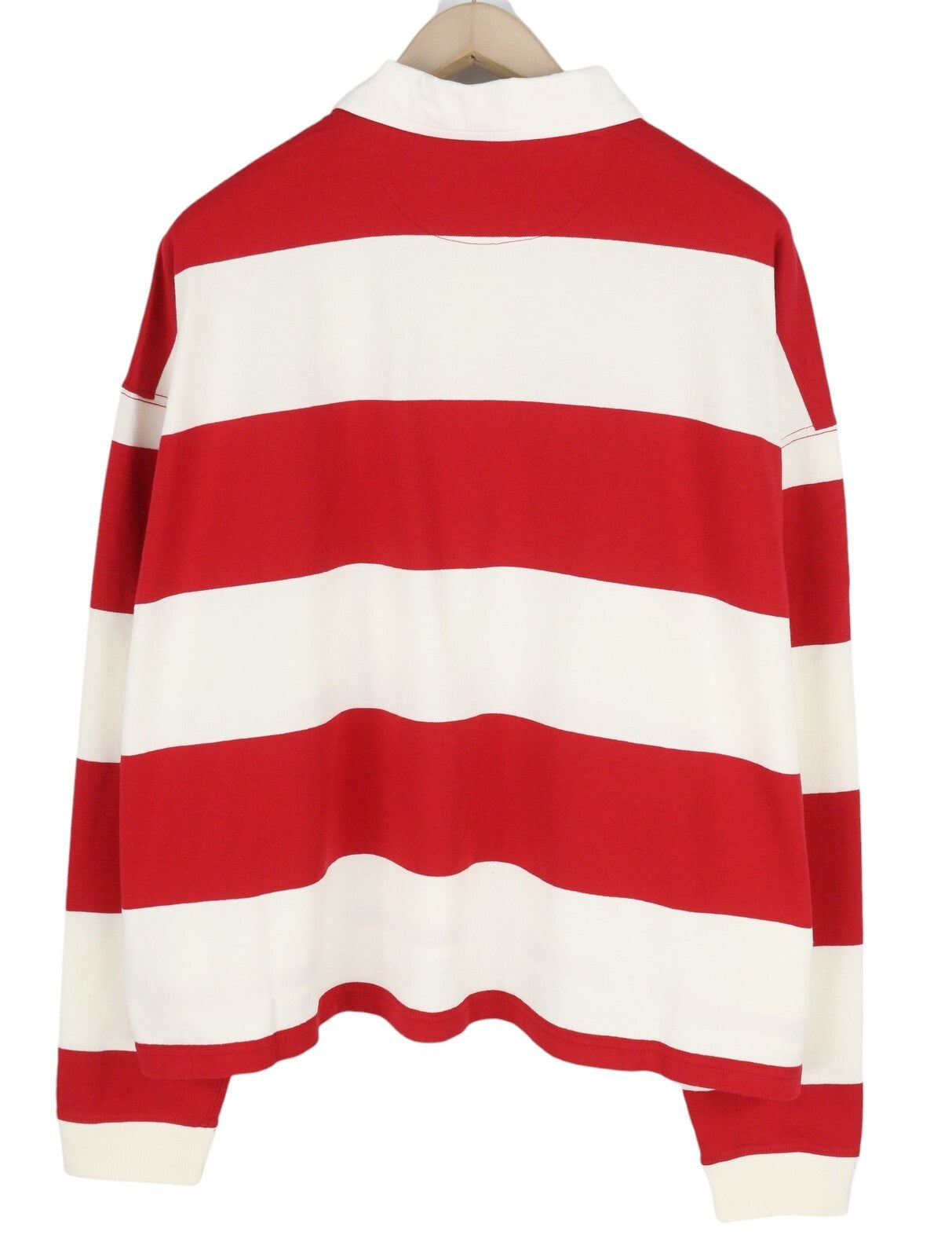 RALPH LAUREN Women Sweatshirt 2XL Striped Red Rugby Shirt Polo Pullover