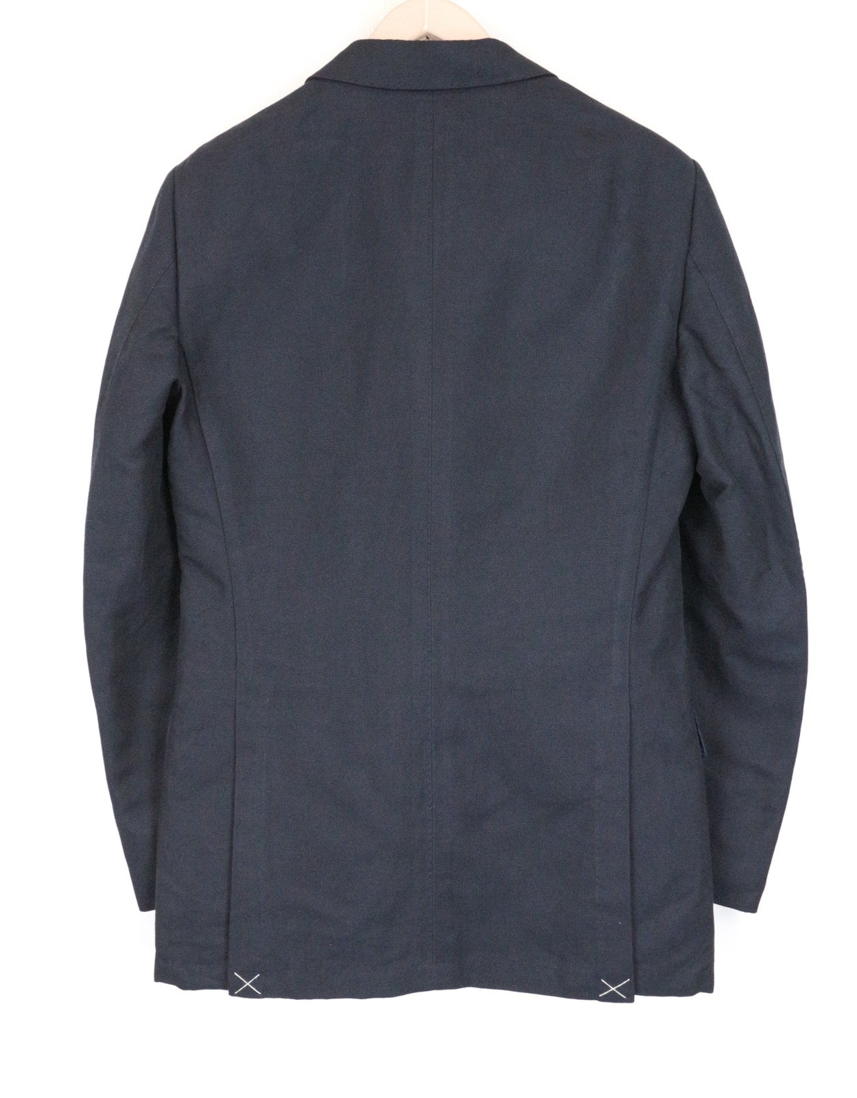 SUITSUPPLY La Spalla vyriškas švarkas UK38L mėlynas plonas medvilninis lininis formalus 